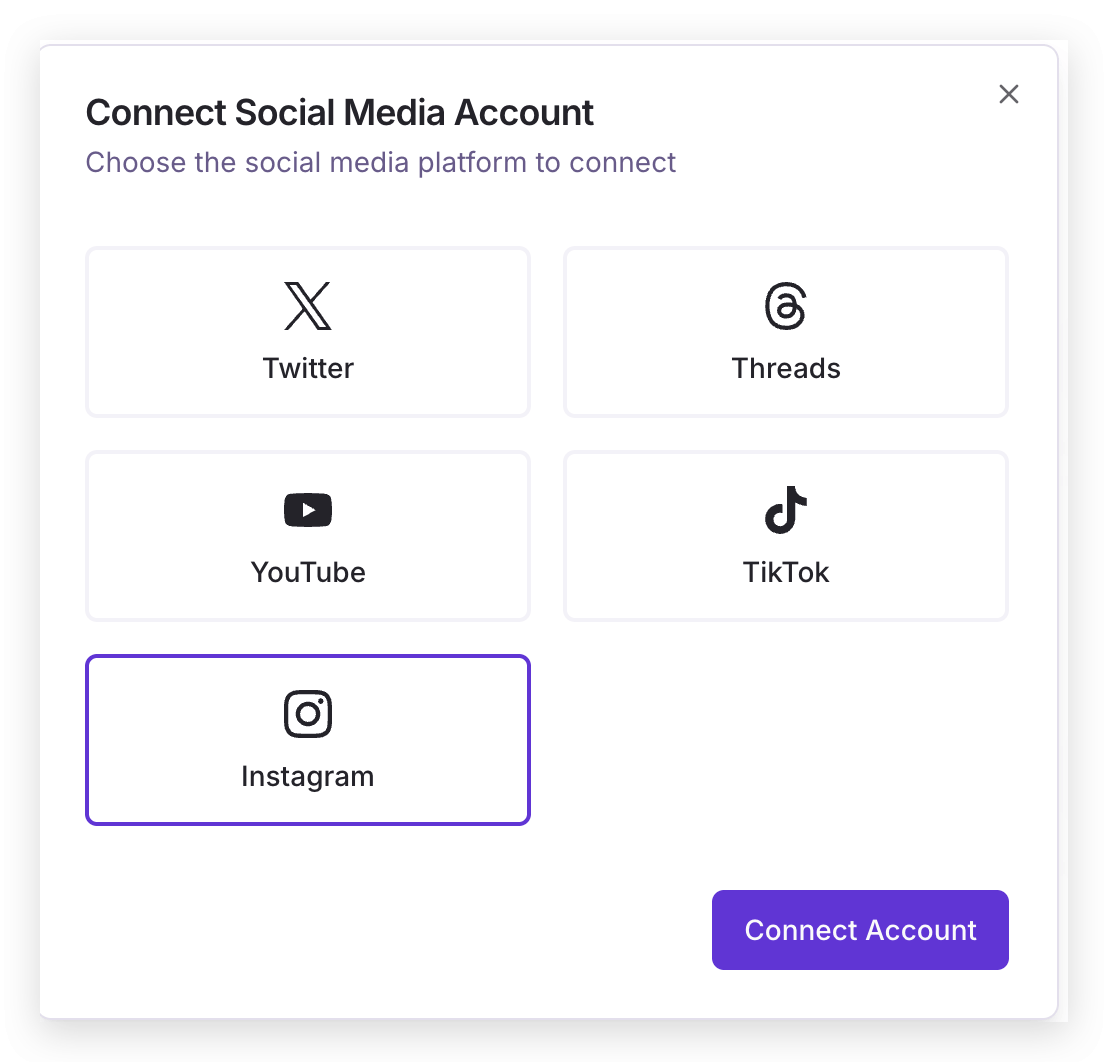 Connect Instagram Account to Post Dance